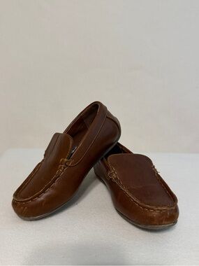 crown & ivy Boys Brown Leather Slip-On Dress Loafers